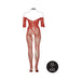 Le Desir Lace Long-Sleeved Bodystocking Sunset Glow Queen Size