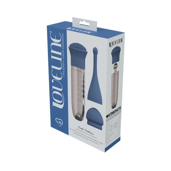 LoveLine The Thrill Wand Silicone Rechargeable Splashproof Blue