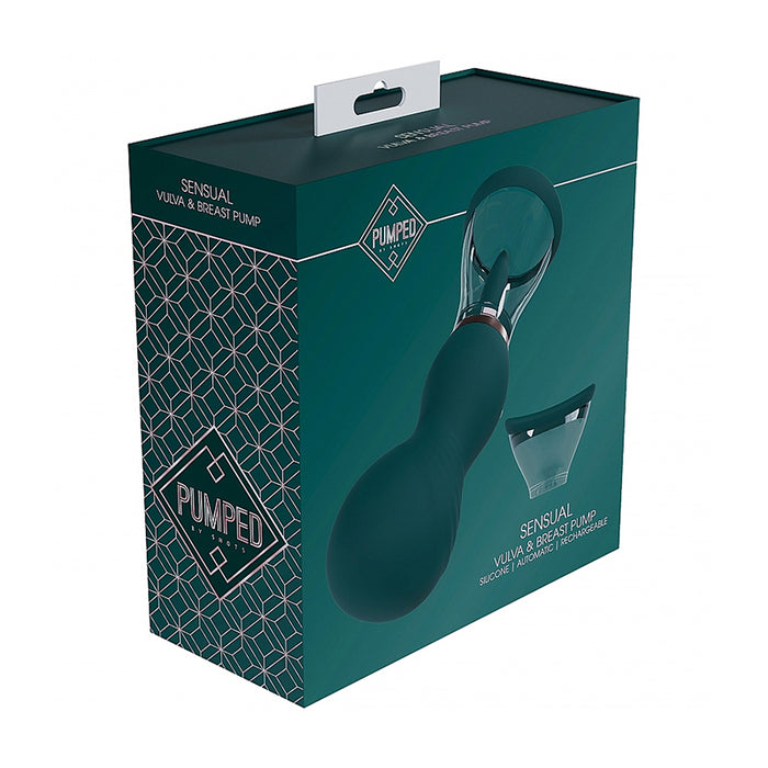 Pumped Sensual Automatic Rechargeable Vulva & Breast Pump Forest Green