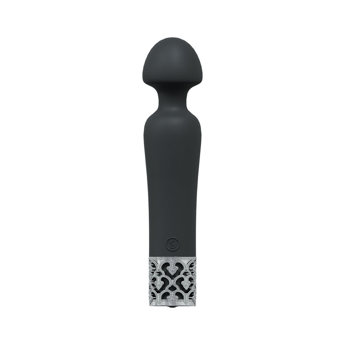 Royal Gems Scepter Silicone Rechargeable Vibrator Black