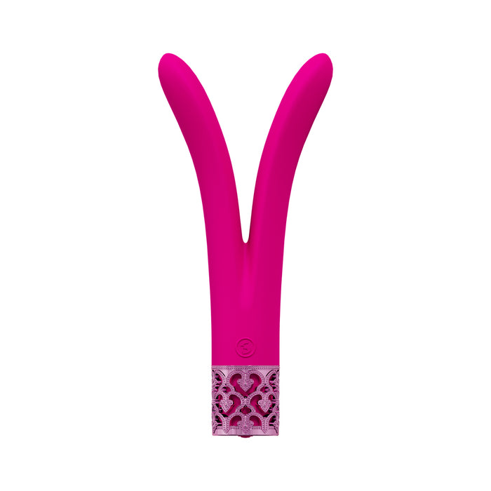 Royal Gems Dueling Queens Silicone Rechargeable Vibrator Pink