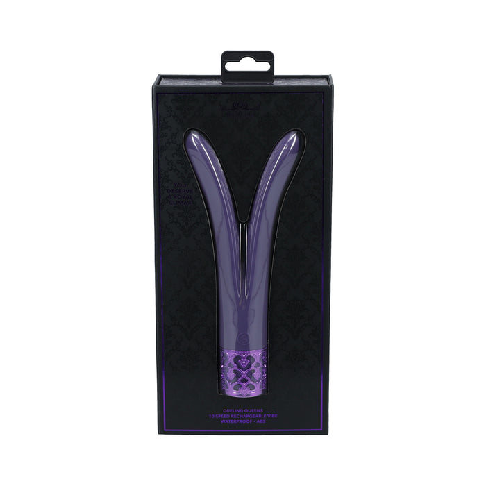 Royal Gems Dueling Queens Silicone Rechargeable Vibrator Purple