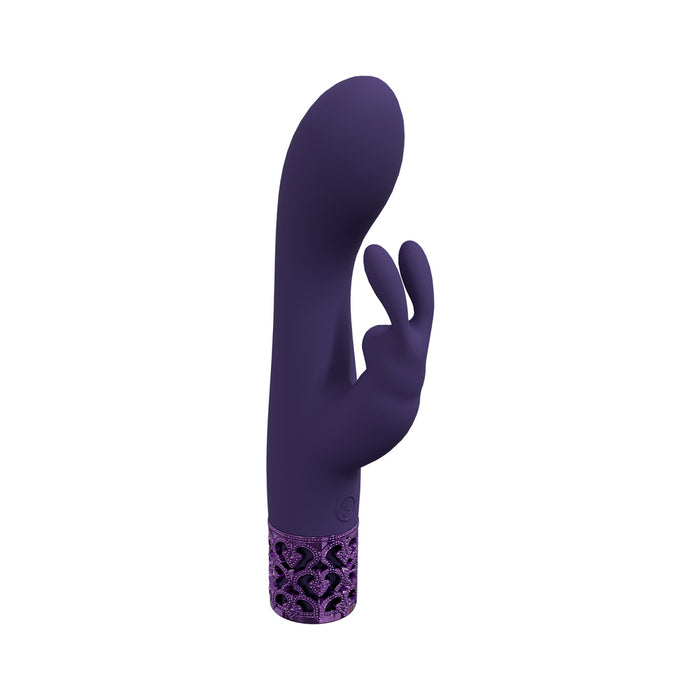 Royal Gems Royal Rabbit Silicone Rechargeable Vibrator Purple
