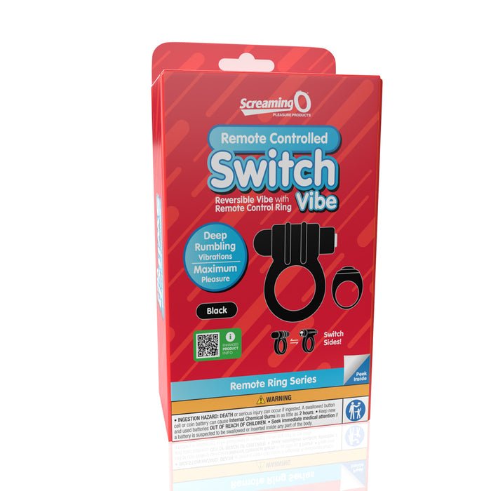Screaming O Remote Controlled Switch Vibrating Ring Black