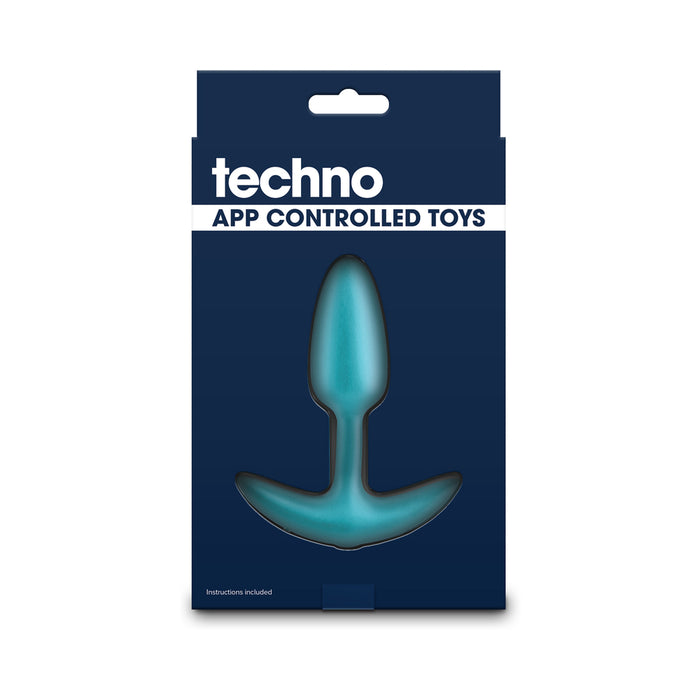 Techno Trance App-controlled Vibrating Plug with Remote Blue
