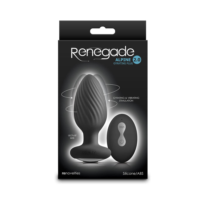 Renegade Alpine 2.0 Gyrating and Vibrating Plug with Remote Black
