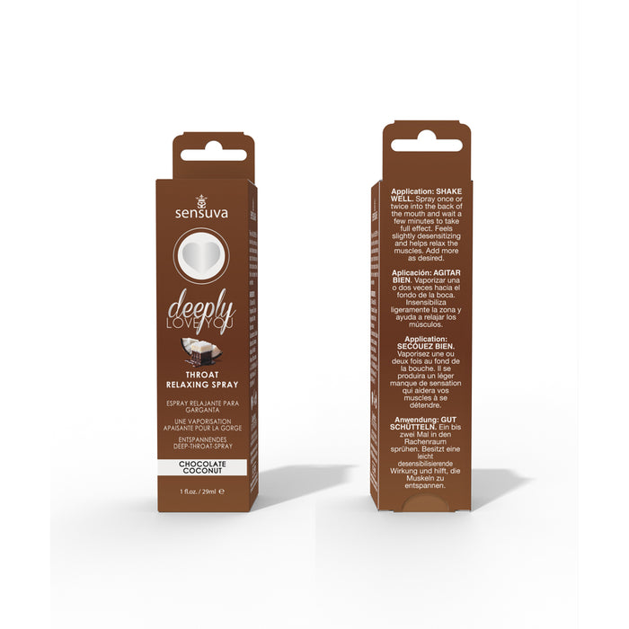 Sensuva Deeply Love You Throat Relaxing Spray Chocolate Coconut 1 oz.