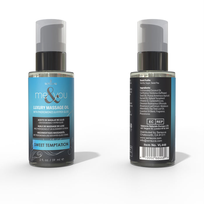 Sensuva Me & You Pheromone-Infused Luxury Massage Oil Sweet Temptation 2 oz.
