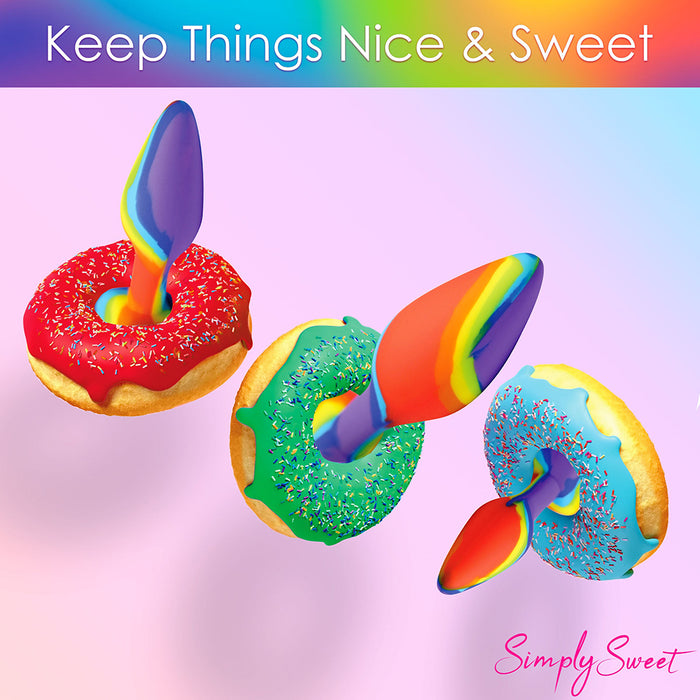 Simply Sweet Rainbow Silicone Butt Plug 3-Piece Set