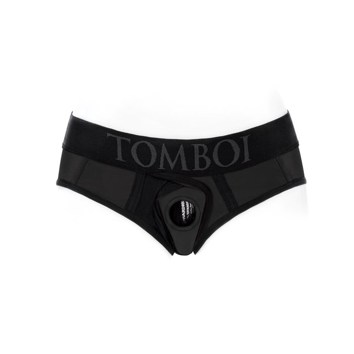 SpareParts Tomboi Cover Brief Style Underwear Harness Nylon Black/Black XS