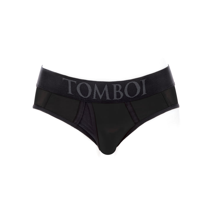 SpareParts Tomboi Cover Brief Style Underwear Harness Nylon Black/Black XS