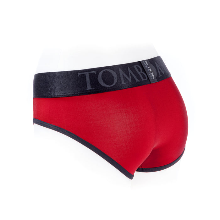 SpareParts Tomboi Cover Brief Style Underwear Harness Nylon Red/Black XS