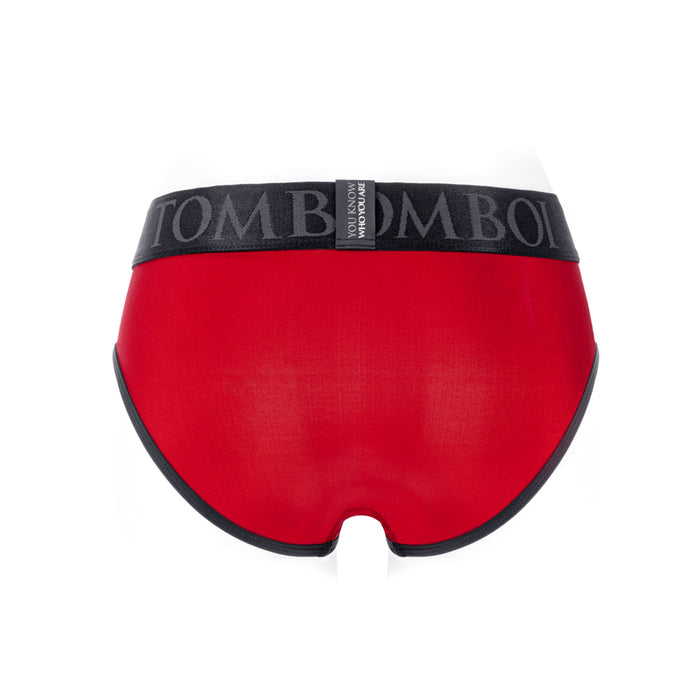 SpareParts Tomboi Cover Brief Style Underwear Harness Nylon Red/Black S