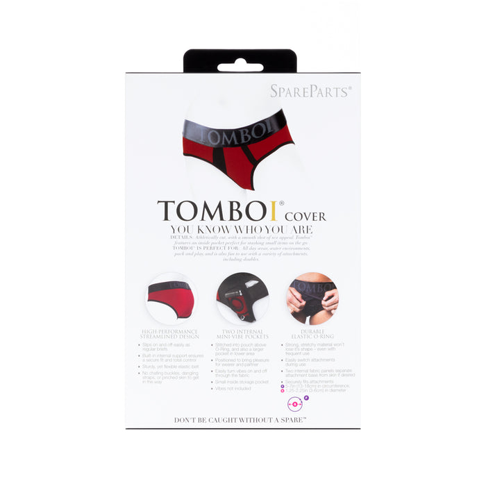SpareParts Tomboi Cover Brief Style Underwear Harness Nylon Red/Black 3XL
