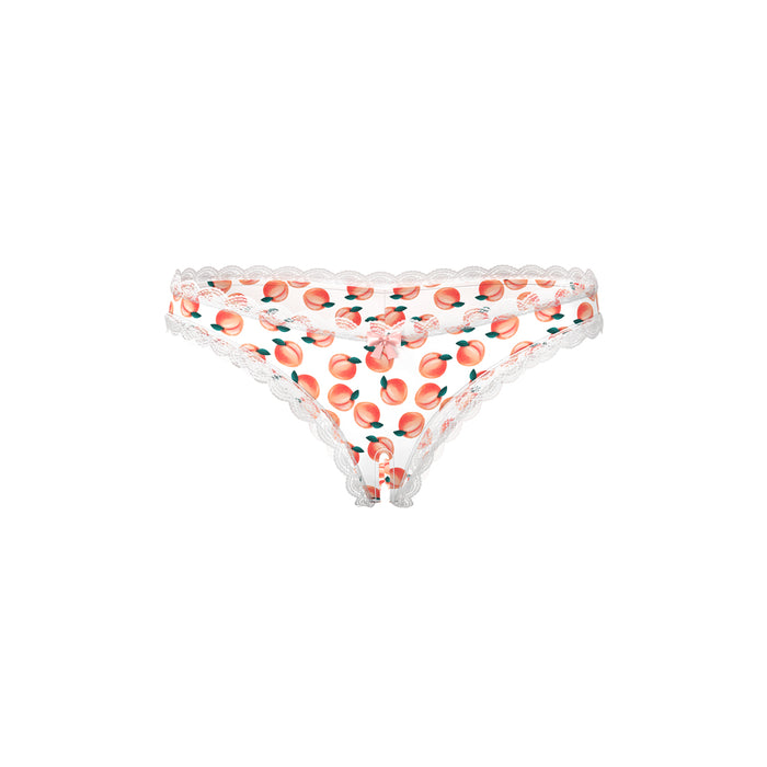 Magic Silk Sweet Treats Crotchless Boy Short with Lube Peach S/M
