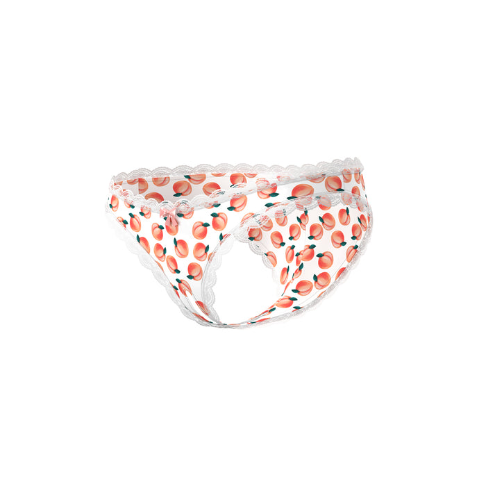Magic Silk Sweet Treats Crotchless Boy Short with Lube Peach S/M