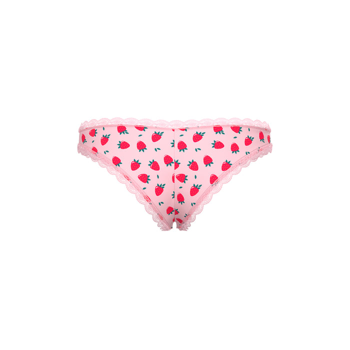 Magic Silk Sweet Treats Crotchless Boy Short with Lube Strawberry L/XL
