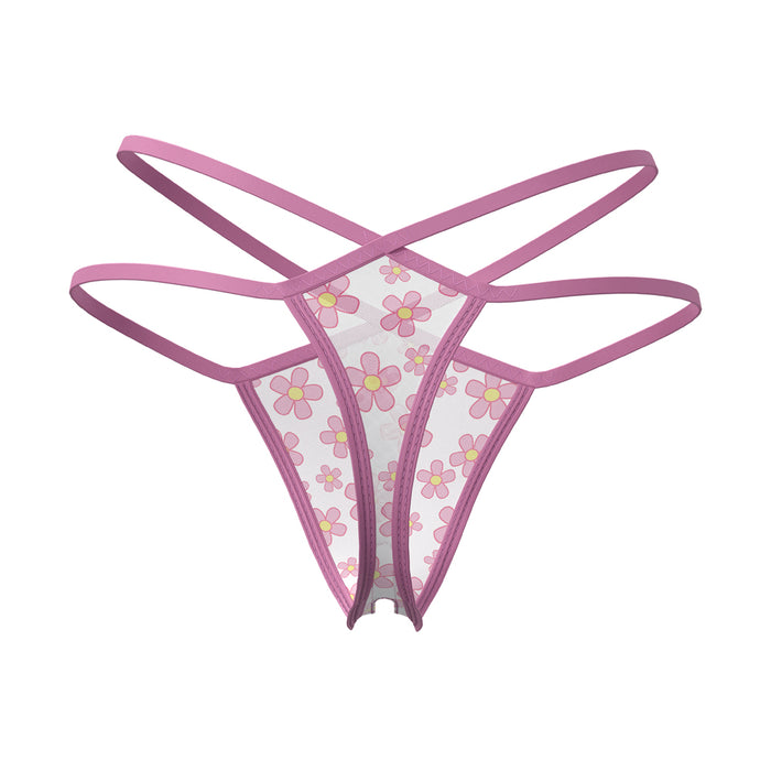 Magic Silk Daisy Split Crotch Thong Daisy Print S/M
