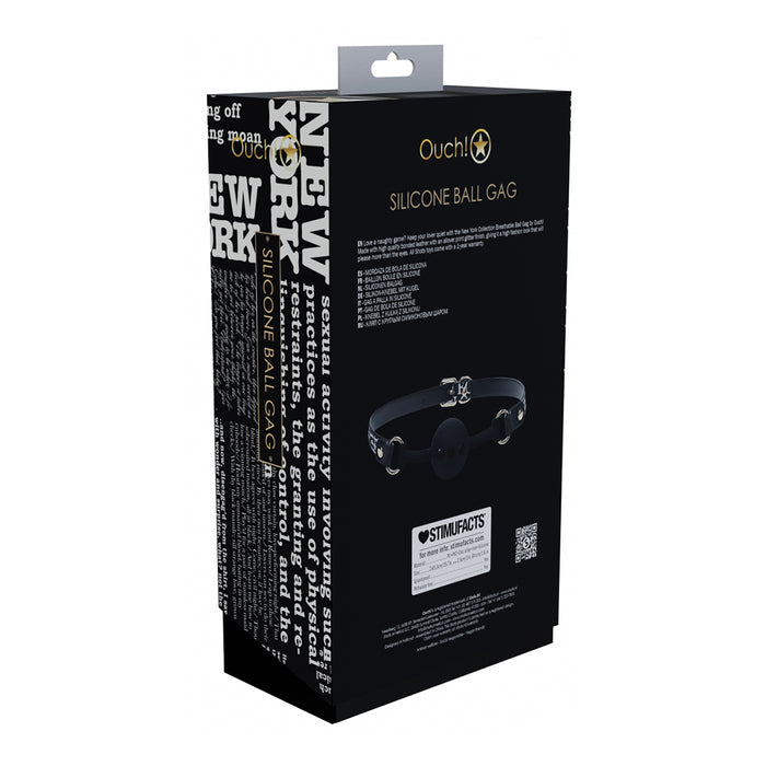 Ouch! International New York Collection Silicone Ball Gag