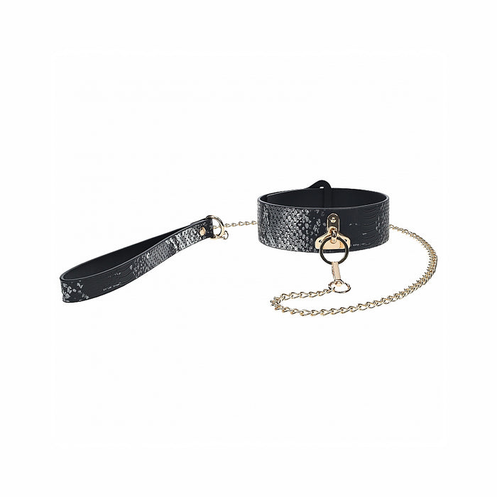 Ouch! Florence Collection Collar with Leash Black