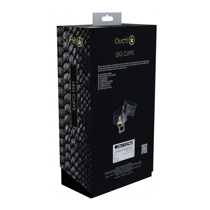Ouch! International Florence Collection Leg Cuffs Black