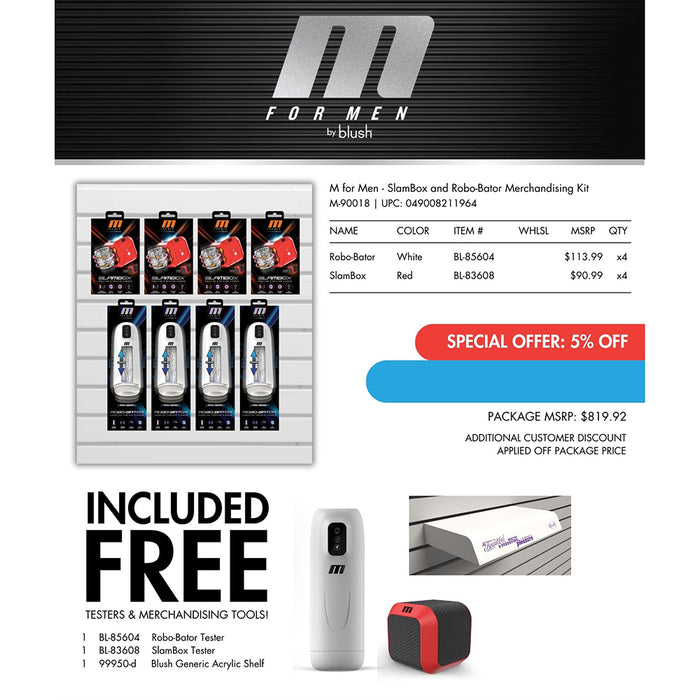 M for Men Slambox and Robobator Merchandising Kit
