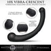 Master Series 10X Vibra-Crescent Vibrating Silicone Dual Ended Dildo Black