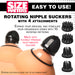 Size Matters 10X Rotating Silicone Nipple Suckers with 4 Attachments Black