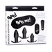 BANG! Backdoor Adventure 3-Piece Butt Plug Set, Bullet & Blindfold Kit Black