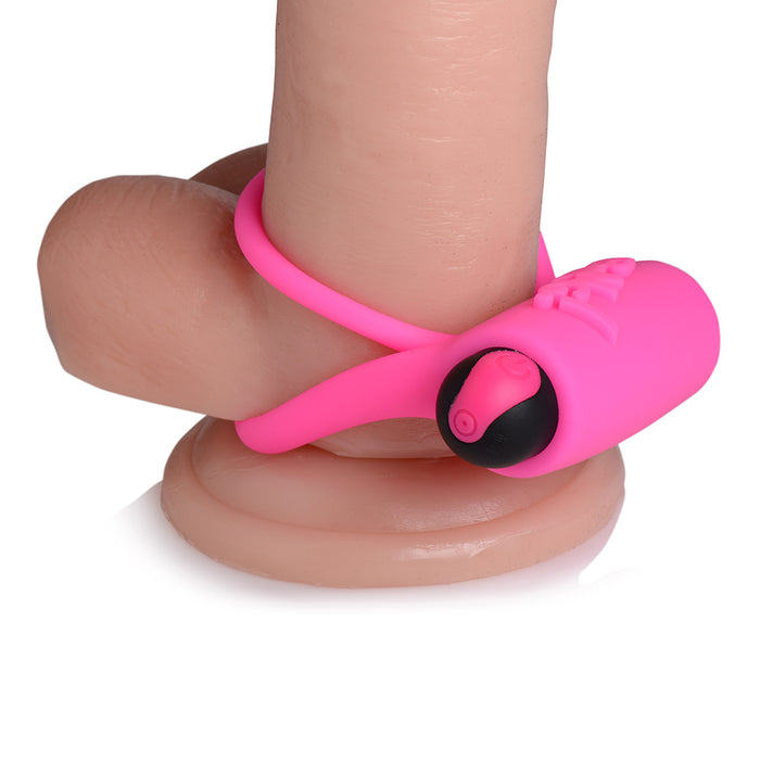 BANG! Silicone Cock Ring & Bullet with Remote Control Pink