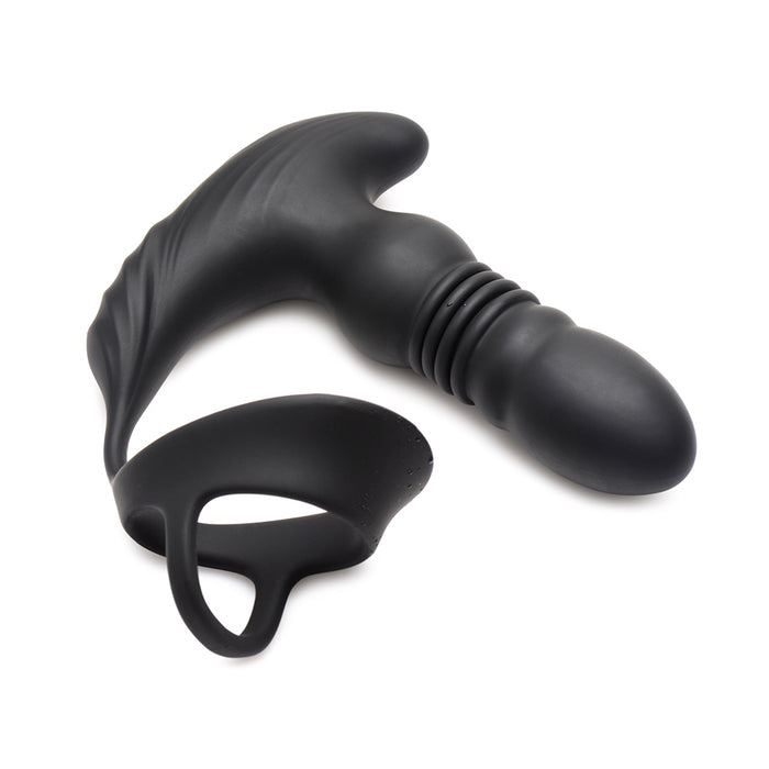 Thunderplugs 10X Thrusting Silicone Vibrator with Cock & Ball Strap & Remote