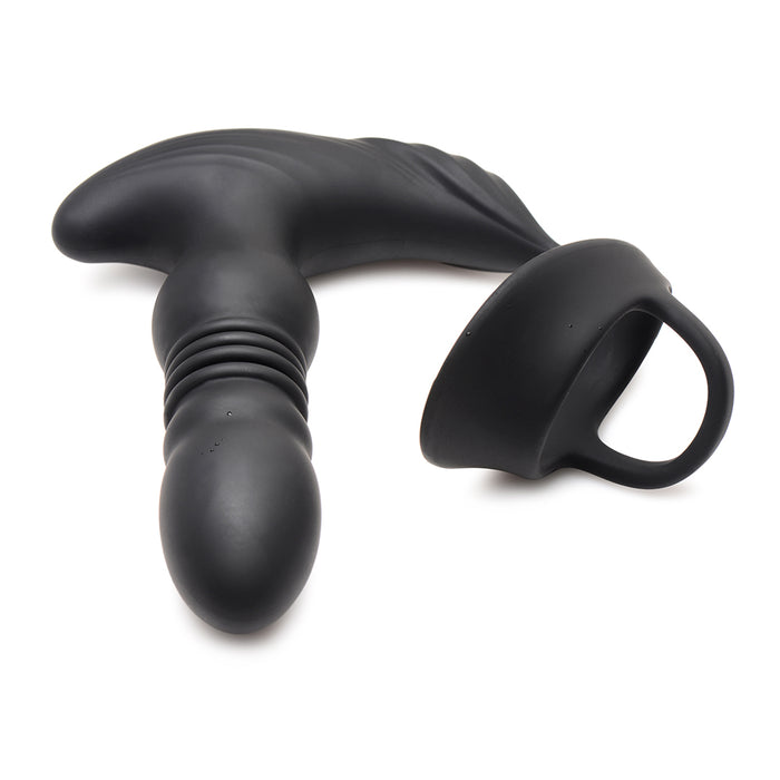 Thunderplugs 10X Thrusting Silicone Vibrator with Cock & Ball Strap & Remote