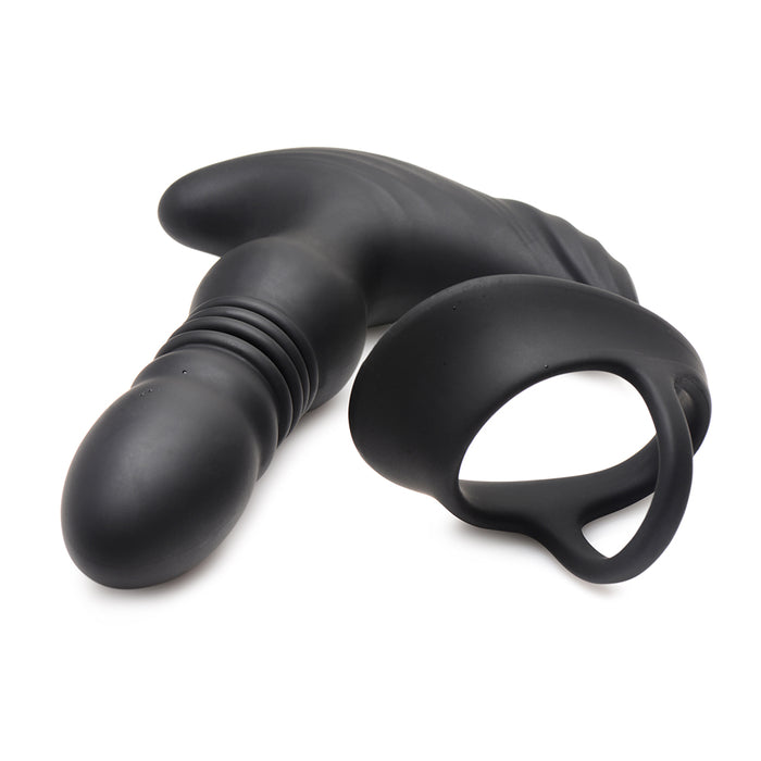 Thunderplugs 10X Thrusting Silicone Vibrator with Cock & Ball Strap & Remote