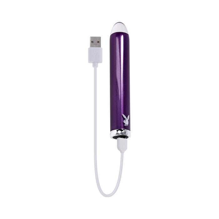 Playboy Amethyst Rechargeble Vibrating Glass Vibe Purple