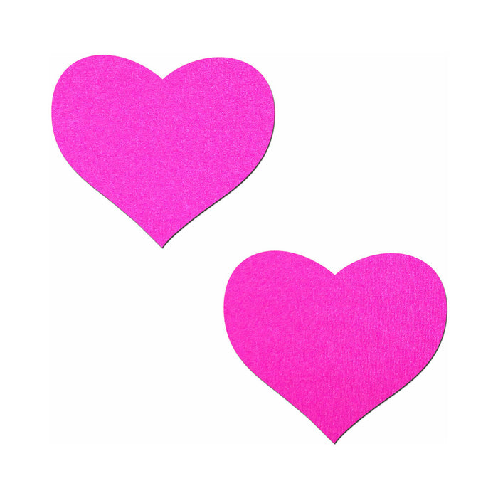 Pastease Neon Pink Day-Glow Lycra Heart Nipple Pasties