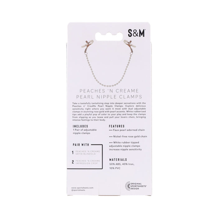 Sportsheets Sex & Mischief Peaches 'n CreaMe Pearl Nipple Clamps