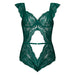 Magic Silk Evermore Cutout Romper Emerald Queen Size