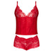 Magic Silk Sugar High Plunge Bustier & Boy Short Set Red Queen Size