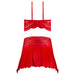 Magic Silk Sugar High Bralette, Cincher Skirt & Thong Set Red Queen Size