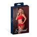Magic Silk Sugar High Bra, Garter & Panty Set Red S/M