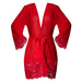 Magic Silk Sugar High 3/4 Sleeve Robe Red S/M