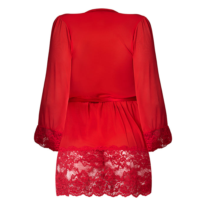 Magic Silk Sugar High 3/4 Sleeve Robe Red S/M