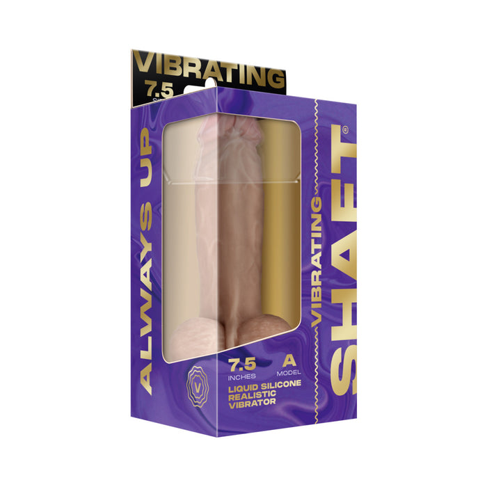 Shaft Vibrating Model A: 7.5 in. Dual Density Silicone Dildo Pine