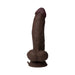 Shaft Vibrating Model N: 8.5 in. Dual Density Silicone Dildo Mahogany
