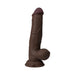 Shaft Vibrating Model N: 8.5 in. Dual Density Silicone Dildo Mahogany
