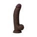 Shaft Vibrating Model C: 9.5 in. Dual Density Silicone Dildo Mahogany
