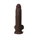 Shaft Vibrating Model C: 9.5 in. Dual Density Silicone Dildo Mahogany