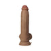 Shaft Vibrating Model C: 9.5 in. Dual Density Silicone Dildo Oak