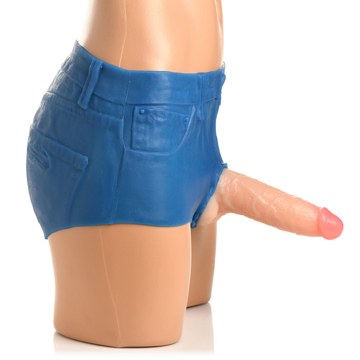 Strap U Booty Shorts Dildo Silicone Strap-On Harness 6 in. Medium