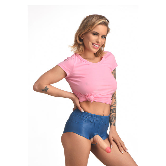 Strap U Booty Shorts Dildo Silicone Strap-On Harness 6 in. Small